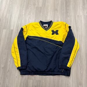 Vintage Michigan Wolverines Windbreaker Jacket Men's 2XL Blue Yellow y2k UofM